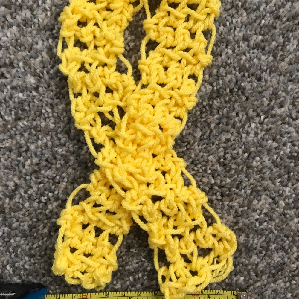 Crochet Yellow Cancer Ribbon - Picture 4 of 5